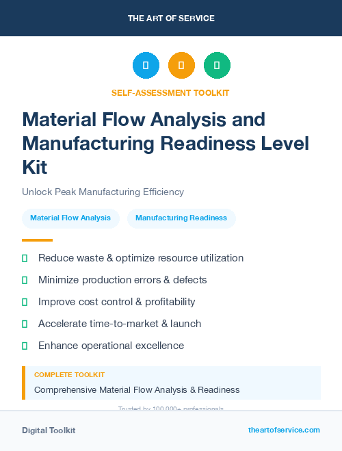 Material Flow Analysis and Manufacturing Readiness Level Kit