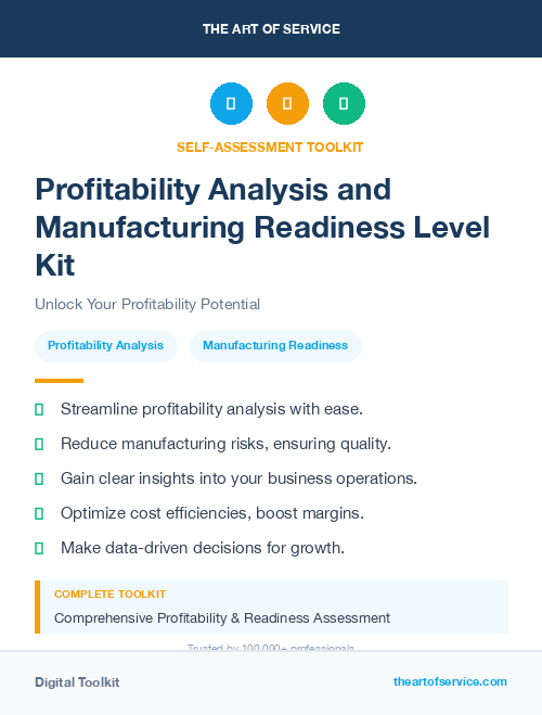 Profitability Analysis and Manufacturing Readiness Level Kit