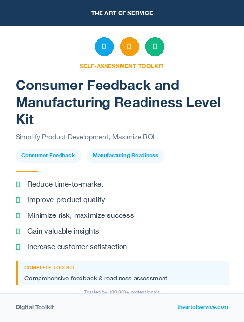 Consumer Feedback and Manufacturing Readiness Level Kit