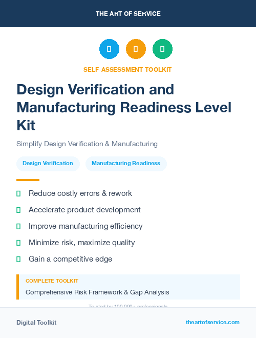 Design Verification and Manufacturing Readiness Level Kit
