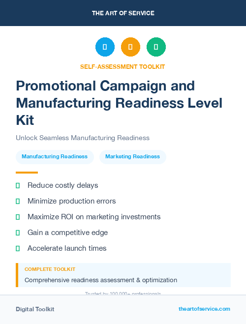 Promotional Campaign and Manufacturing Readiness Level Kit