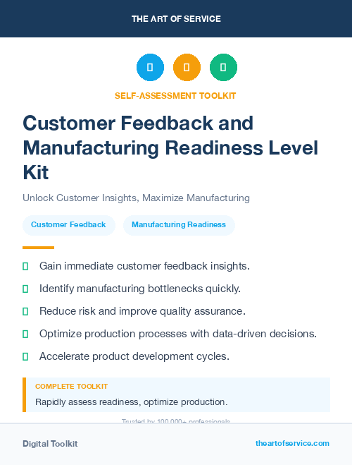 Customer Feedback and Manufacturing Readiness Level Kit