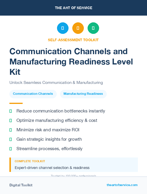 Communication Channels and Manufacturing Readiness Level Kit