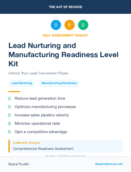 Lead Nurturing and Manufacturing Readiness Level Kit