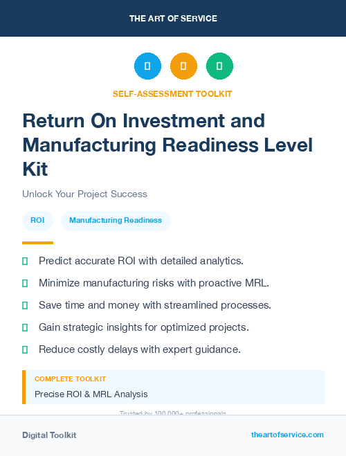 Return On Investment and Manufacturing Readiness Level Kit