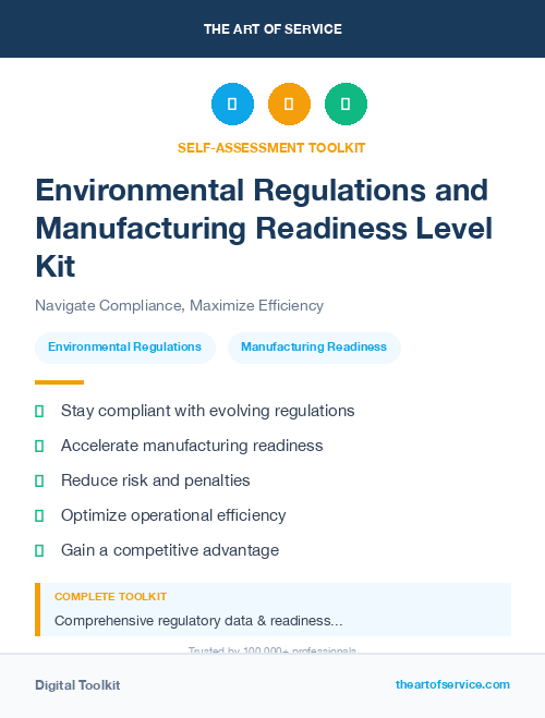 Environmental Regulations and Manufacturing Readiness Level Kit