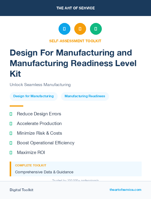 Design For Manufacturing and Manufacturing Readiness Level Kit