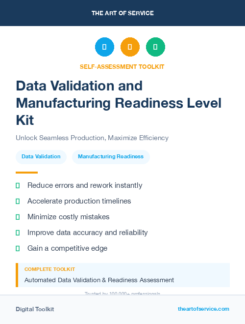 Data Validation and Manufacturing Readiness Level Kit