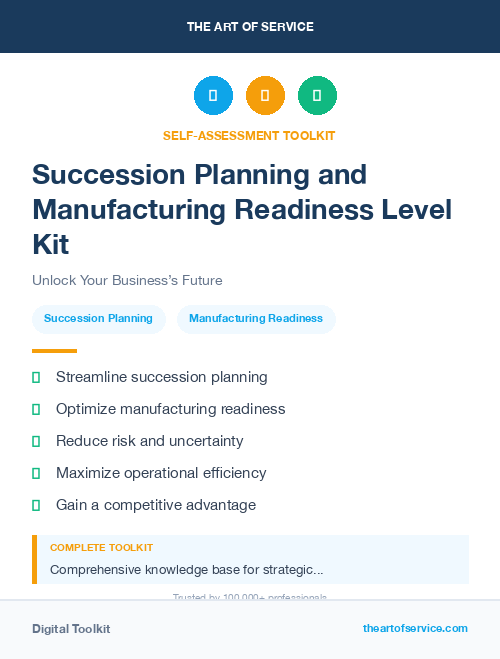 Succession Planning and Manufacturing Readiness Level Kit