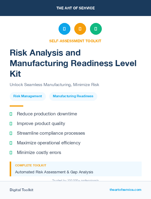 Risk Analysis and Manufacturing Readiness Level Kit