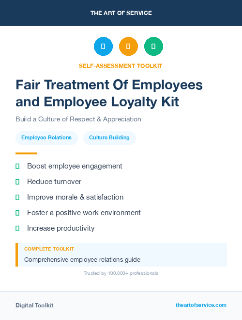 Fair Treatment Of Employees and Employee Loyalty Kit