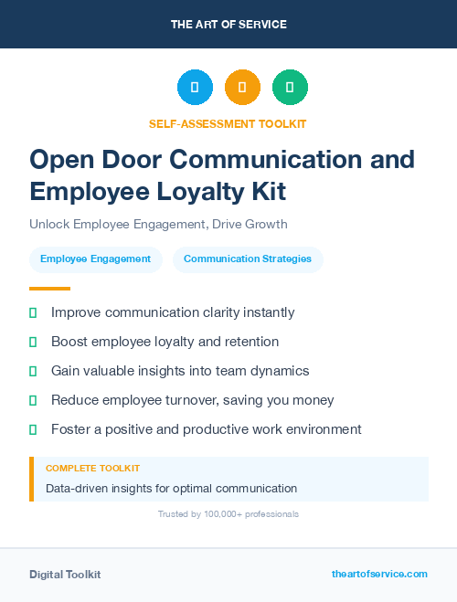 Open Door Communication and Employee Loyalty Kit