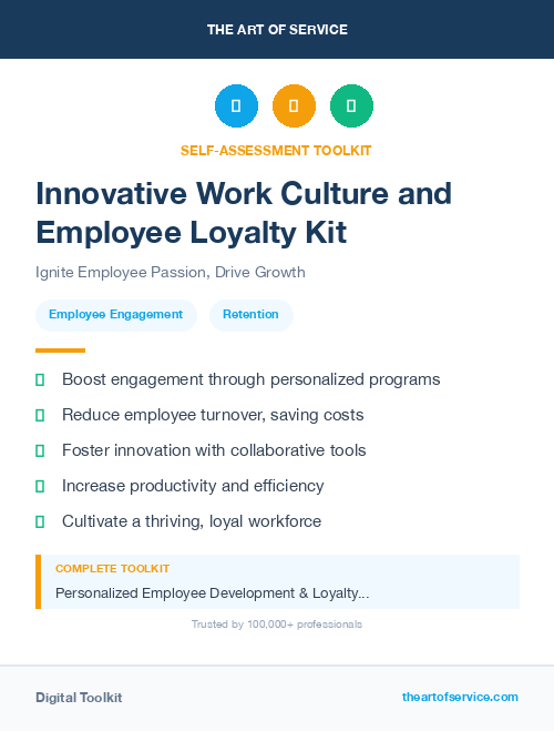 Innovative Work Culture and Employee Loyalty Kit