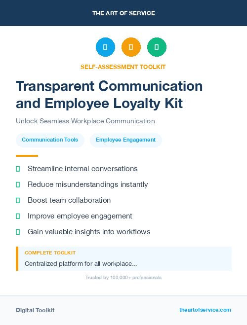 Transparent Communication and Employee Loyalty Kit
