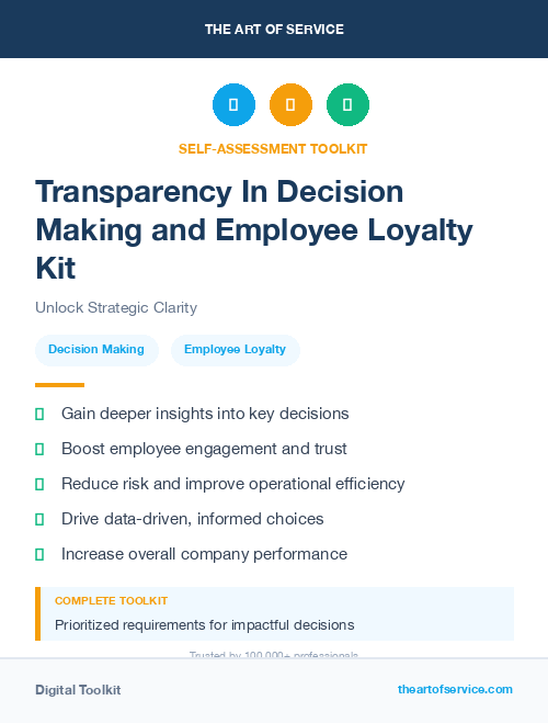 Transparency In Decision Making and Employee Loyalty Kit