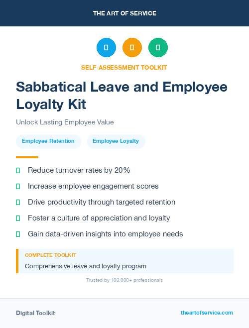 Sabbatical Leave and Employee Loyalty Kit
