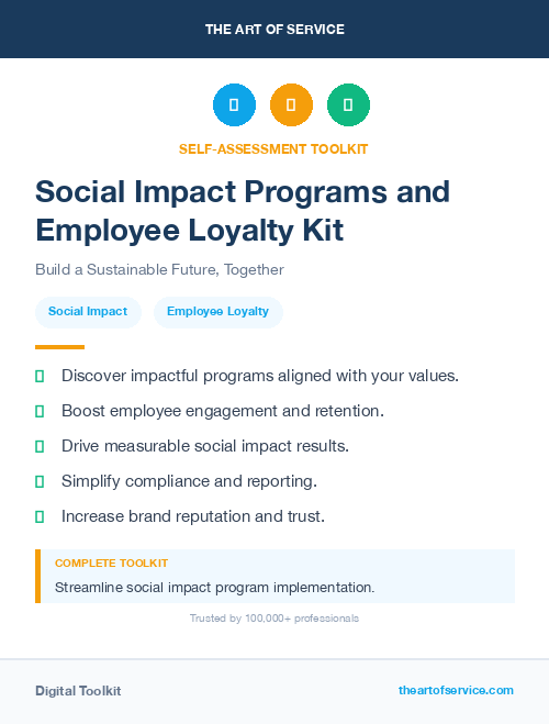 Social Impact Programs and Employee Loyalty Kit
