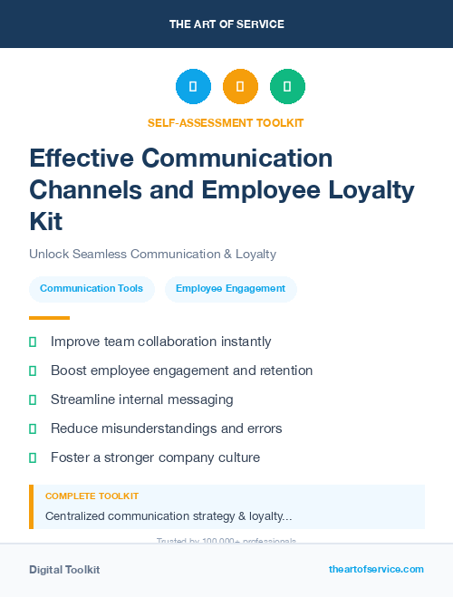 Effective Communication Channels and Employee Loyalty Kit