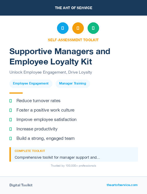 Supportive Managers and Employee Loyalty Kit