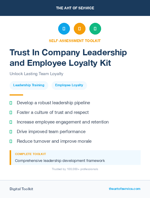 Trust In Company Leadership and Employee Loyalty Kit
