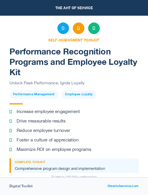 Performance Recognition Programs and Employee Loyalty Kit