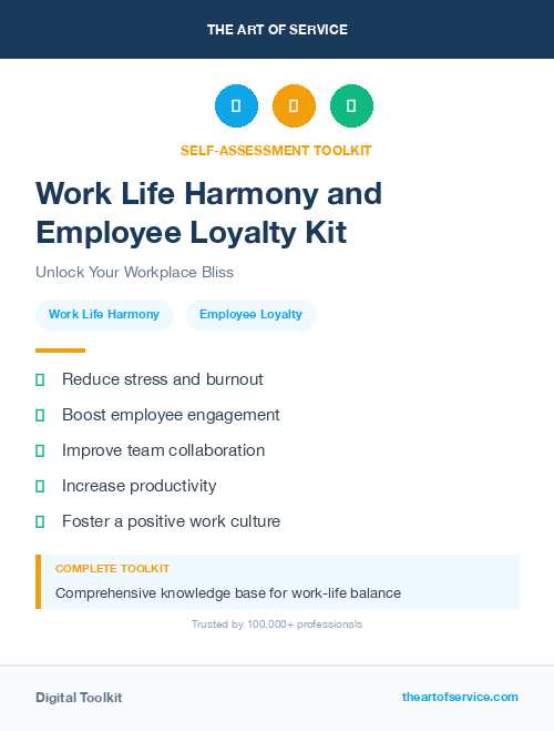 Work Life Harmony and Employee Loyalty Kit