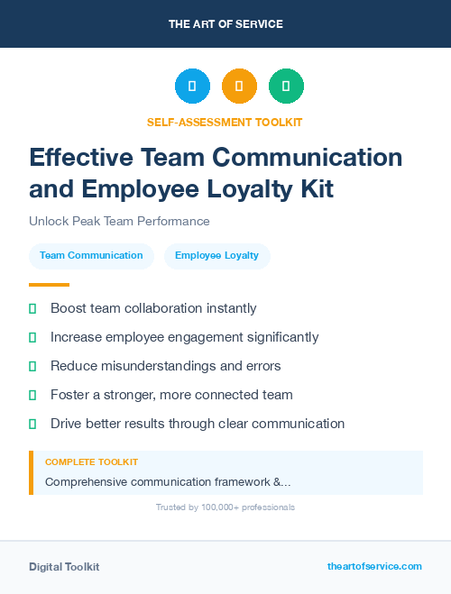 Effective Team Communication and Employee Loyalty Kit