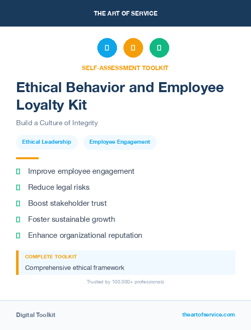 Ethical Behavior and Employee Loyalty Kit