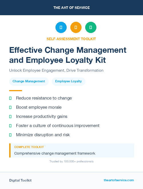 Effective Change Management and Employee Loyalty Kit