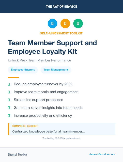 Team Member Support and Employee Loyalty Kit
