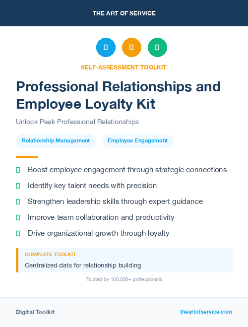 Professional Relationships and Employee Loyalty Kit