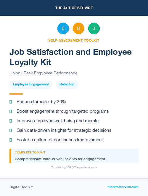 Job Satisfaction and Employee Loyalty Kit