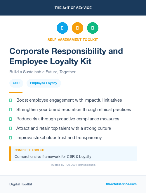 Corporate Responsibility and Employee Loyalty Kit