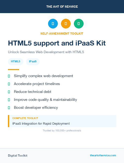 HTML5 support and iPaaS Kit