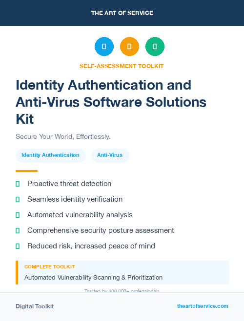 Identity Authentication and Anti-Virus Software Solutions Kit