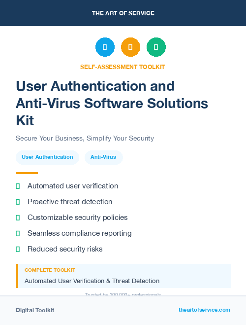 User Authentication and Anti-Virus Software Solutions Kit
