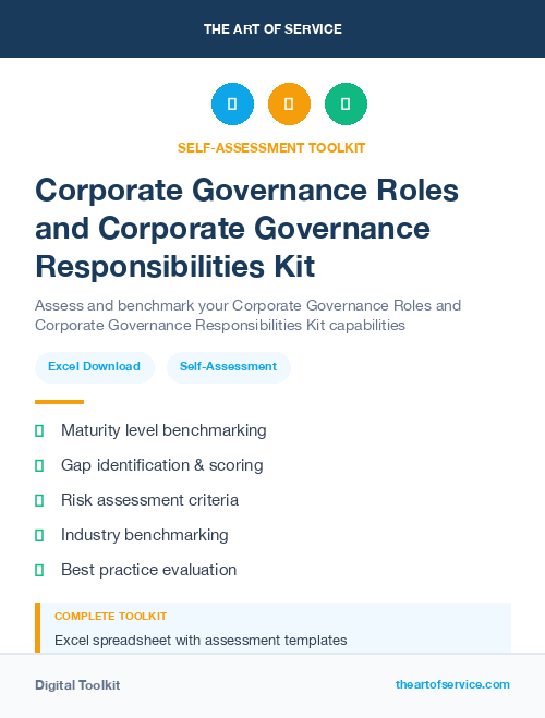 Corporate Governance Roles and Corporate Governance Responsibilities Kit