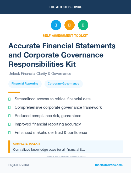 Accurate Financial Statements and Corporate Governance Responsibilities Kit