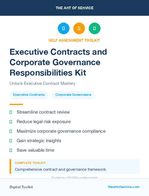 Executive Contracts and Corporate Governance Responsibilities Kit