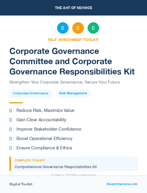 Corporate Governance Committee and Corporate Governance Responsibilities Kit