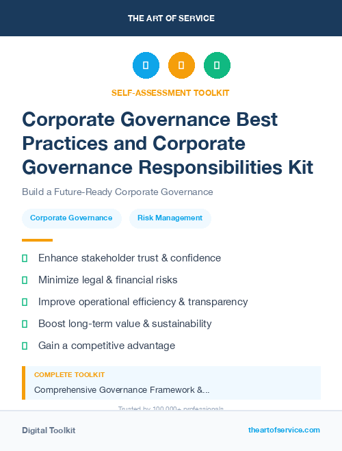 Corporate Governance Best Practices and Corporate Governance Responsibilities Kit