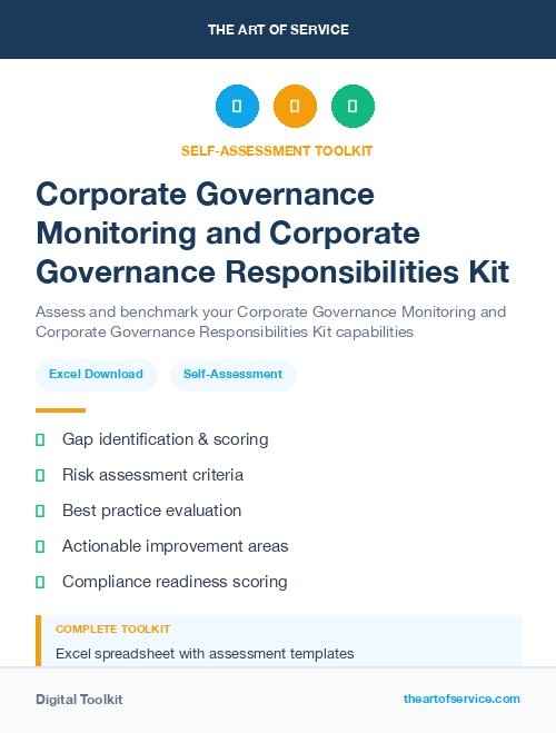 Corporate Governance Monitoring and Corporate Governance Responsibilities Kit