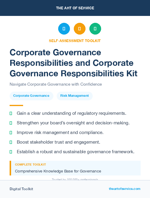 Corporate Governance Responsibilities and Corporate Governance Responsibilities Kit