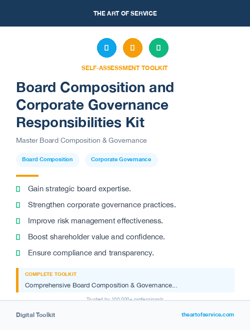Board Composition and Corporate Governance Responsibilities Kit