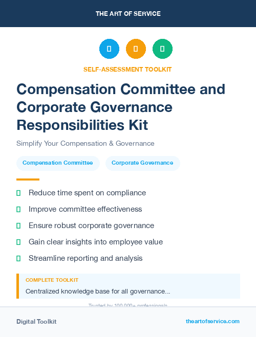 Compensation Committee and Corporate Governance Responsibilities Kit