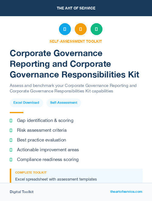 Corporate Governance Reporting and Corporate Governance Responsibilities Kit