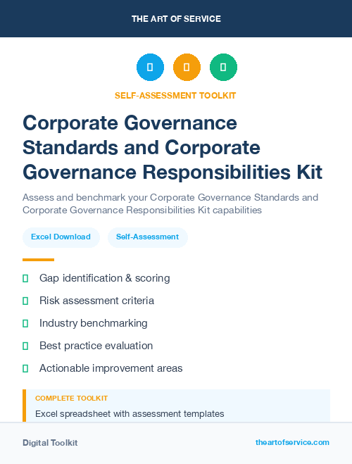 Corporate Governance Standards and Corporate Governance Responsibilities Kit