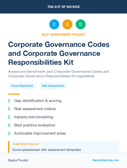 Corporate Governance Codes and Corporate Governance Responsibilities Kit
