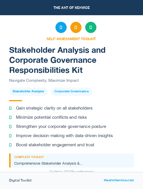 Stakeholder Analysis and Corporate Governance Responsibilities Kit