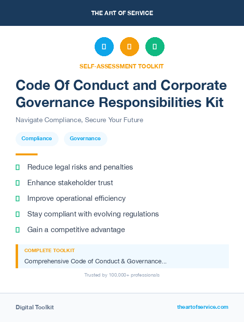 Code Of Conduct and Corporate Governance Responsibilities Kit